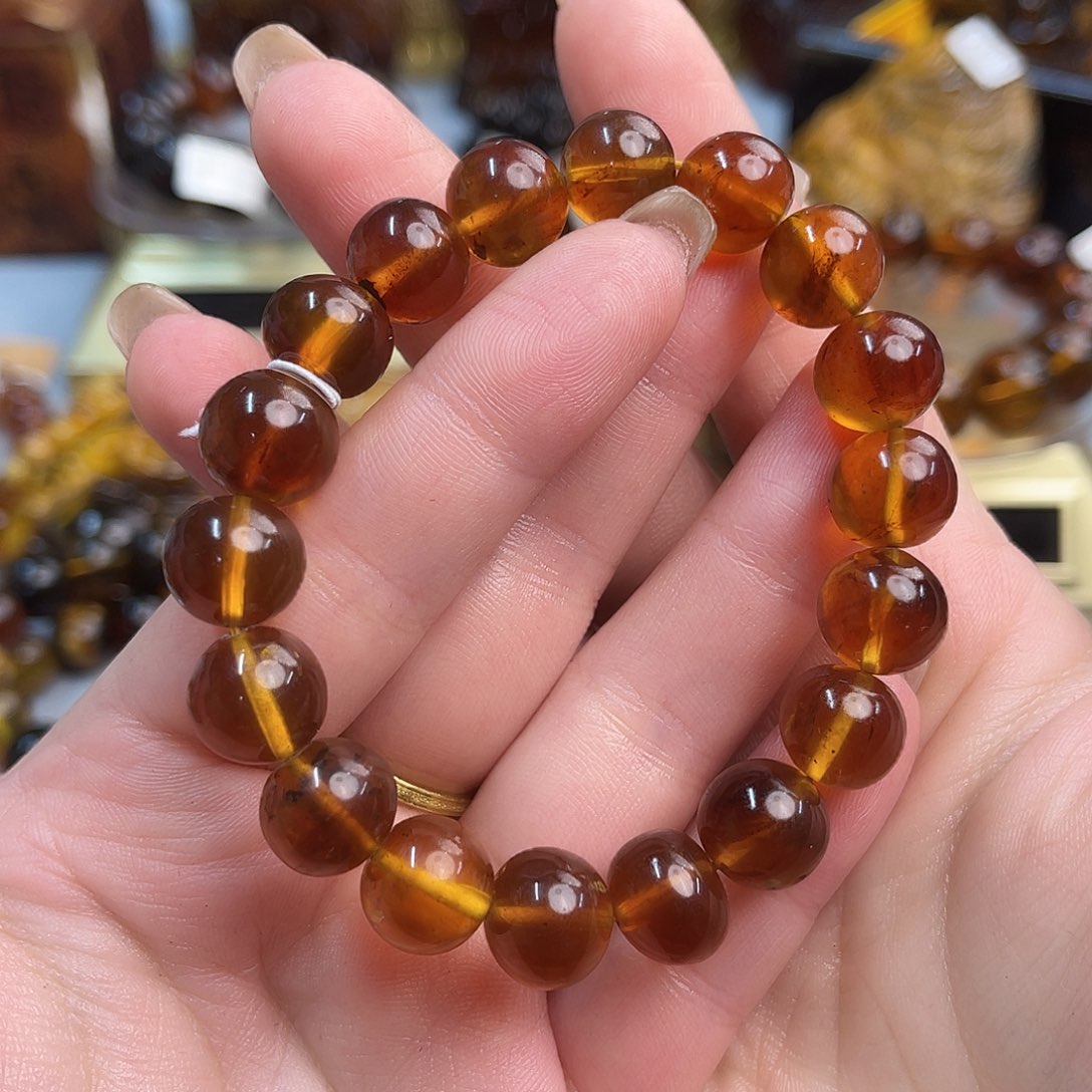 琥珀吊坠(不含链)未镶嵌缅甸琥珀血珀手串11+