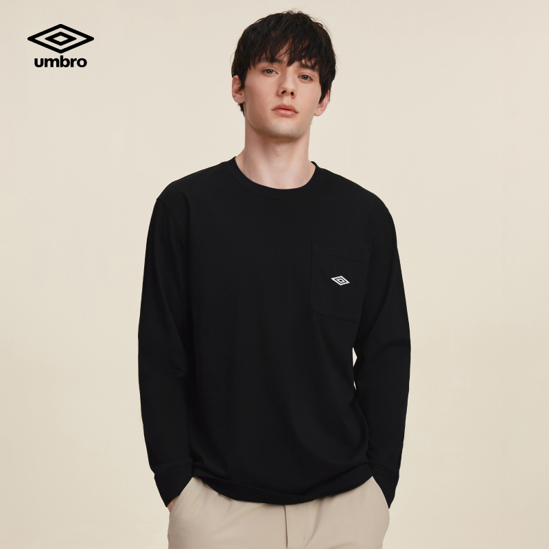 Umbro/茵宝秋季新款经典运动T恤复古圆领基础百搭长袖U2125350313