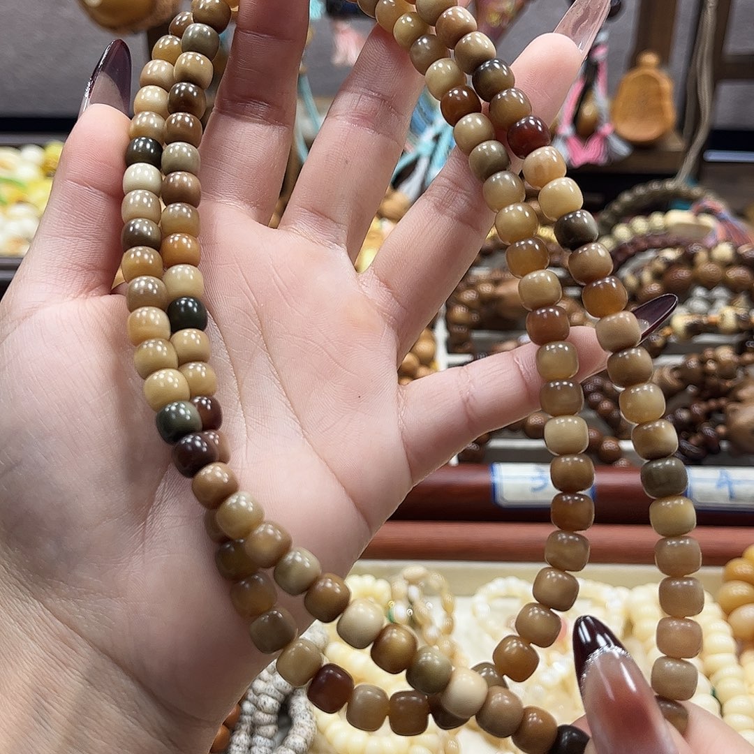 吊坠白玉菩提龙脊108卡7.8玉化料