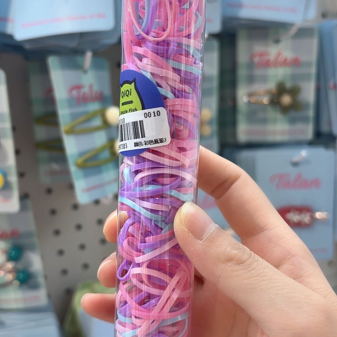 皮质铁合金彩色皮筋桶装