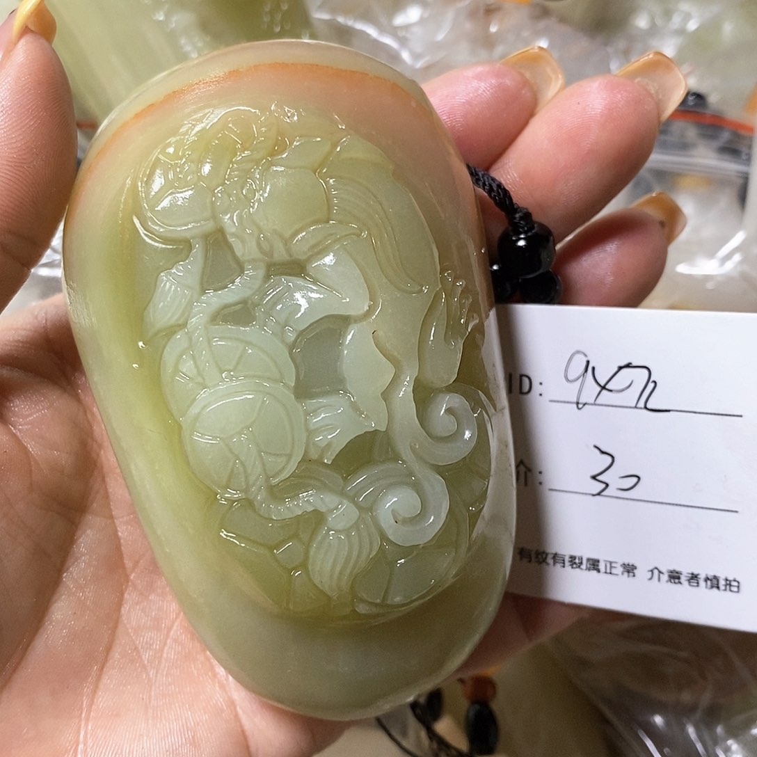 石材用****2古青石手把件