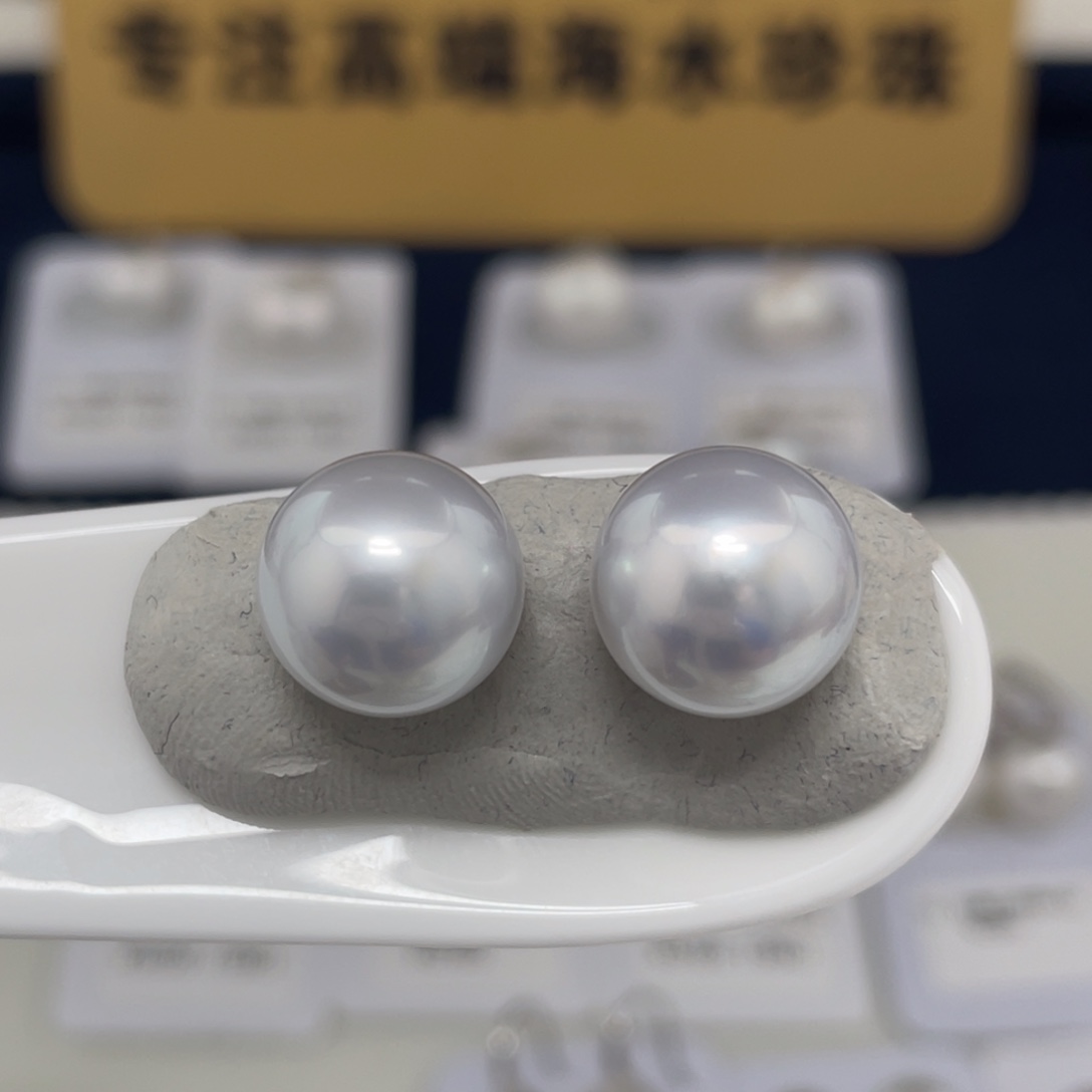 海水珍珠未镶嵌澳白对珠12-13