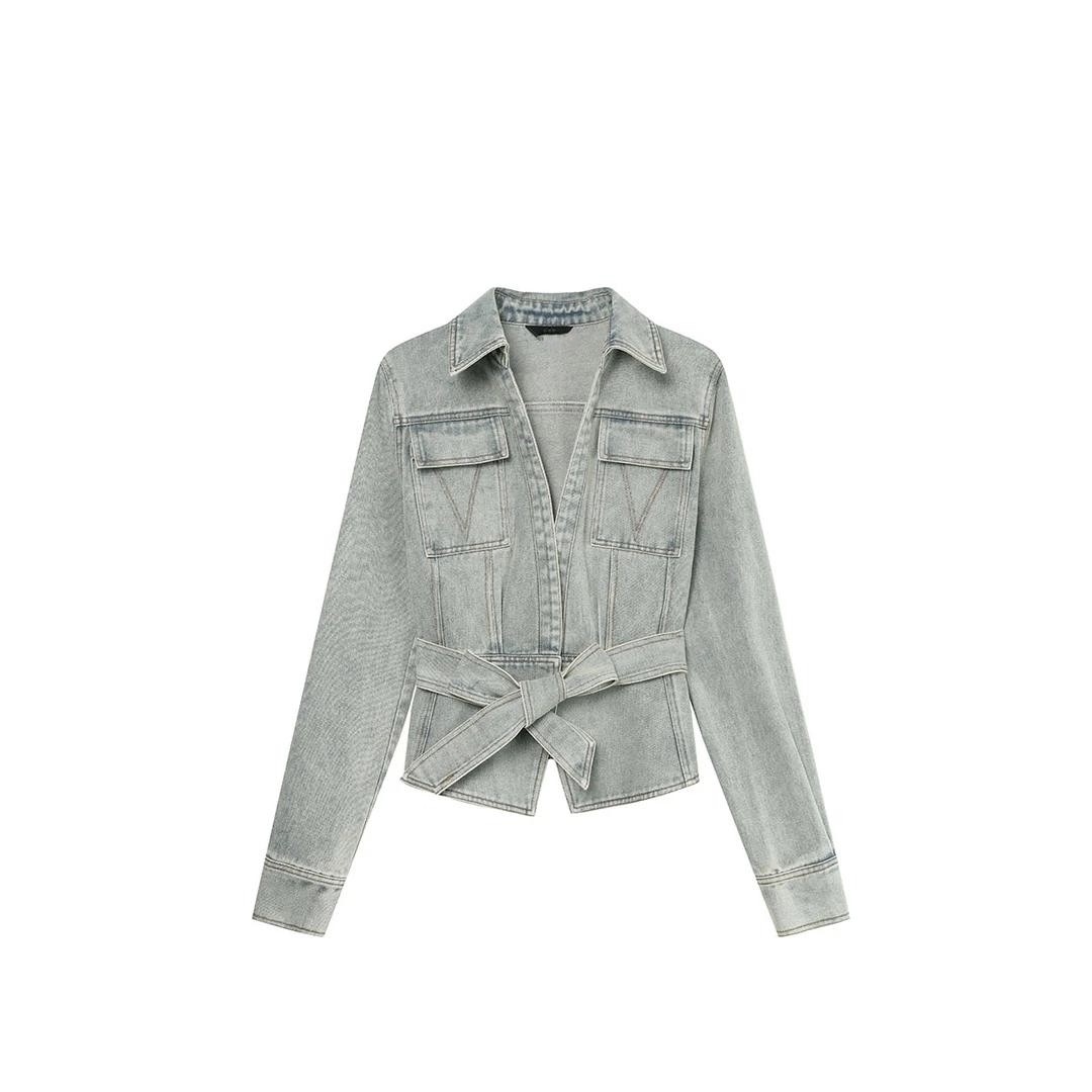 春季穿搭一整套女2025新款韩系美式复古牛仔外套显瘦半身裙两件套