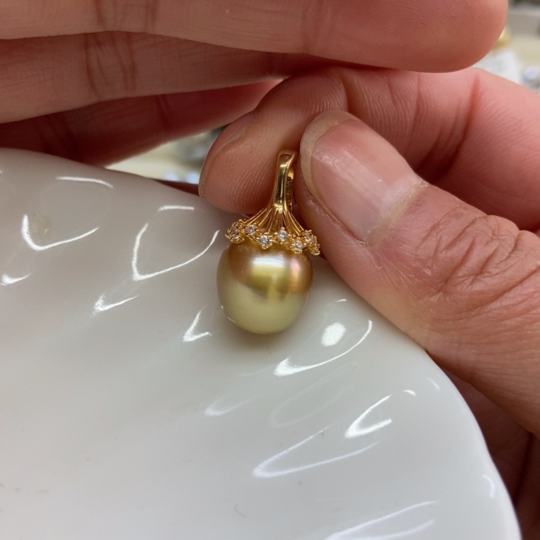 海水珍珠吊坠(不含链)银S925镶嵌