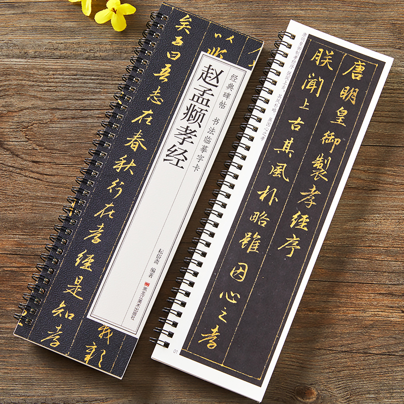 赵孟頫孝经近距离临摹字卡原大小行书赵孟俯原帖赵体行书毛笔字帖