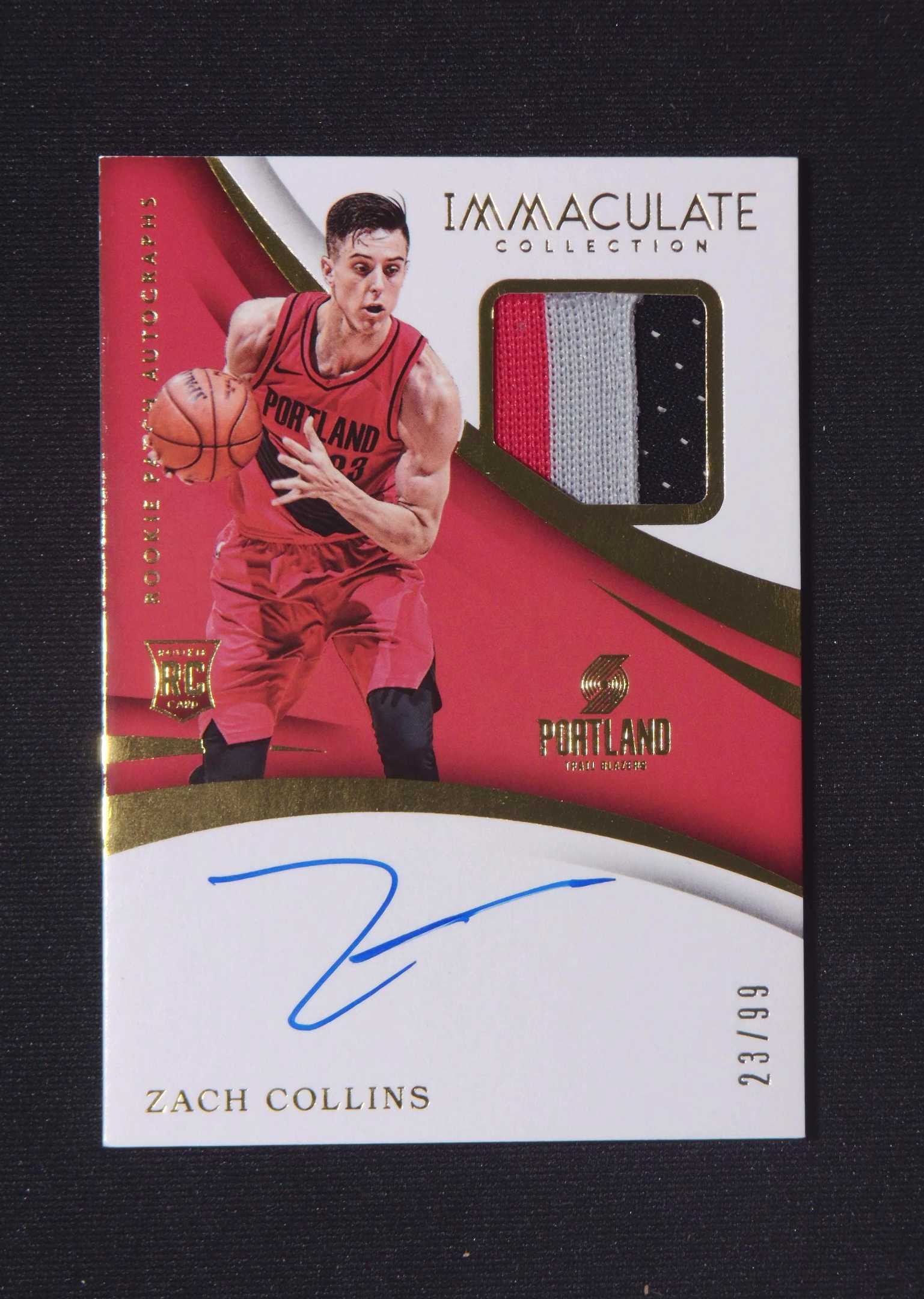 【直播开价】扎克 柯林斯 23/99 帕尼尼NBA国宝手提亲笔签名球星卡 
