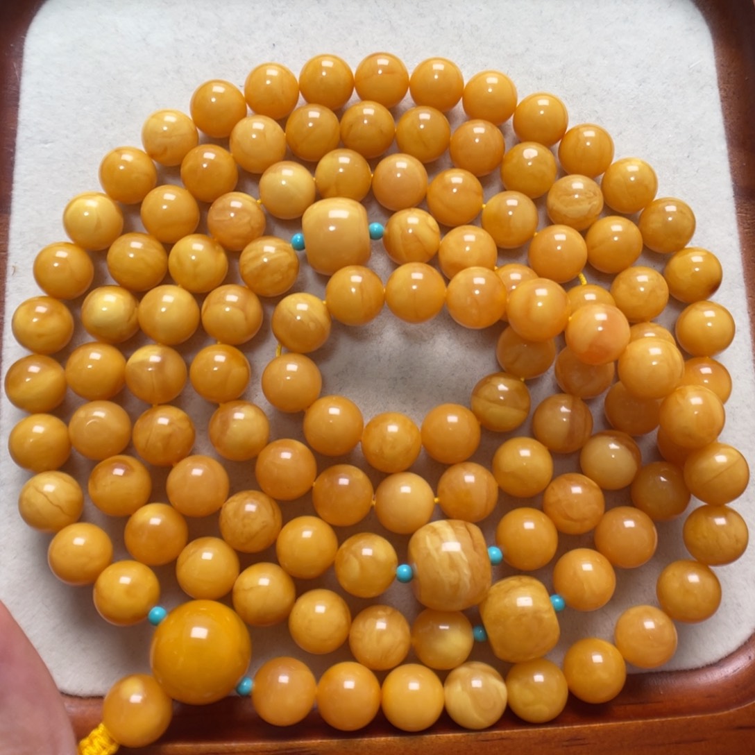 蜜蜡未镶嵌项链108