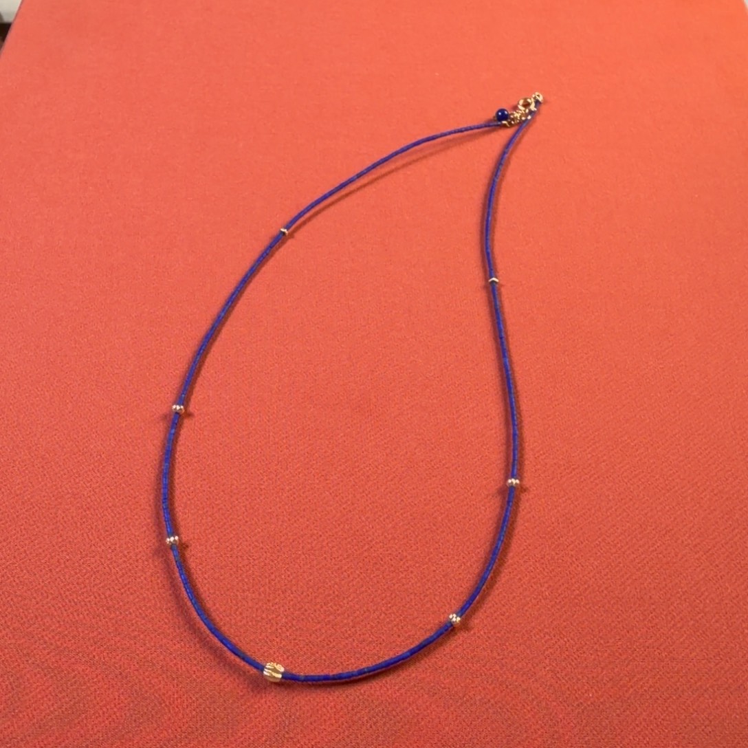 青金石未镶嵌颈饰锁骨链