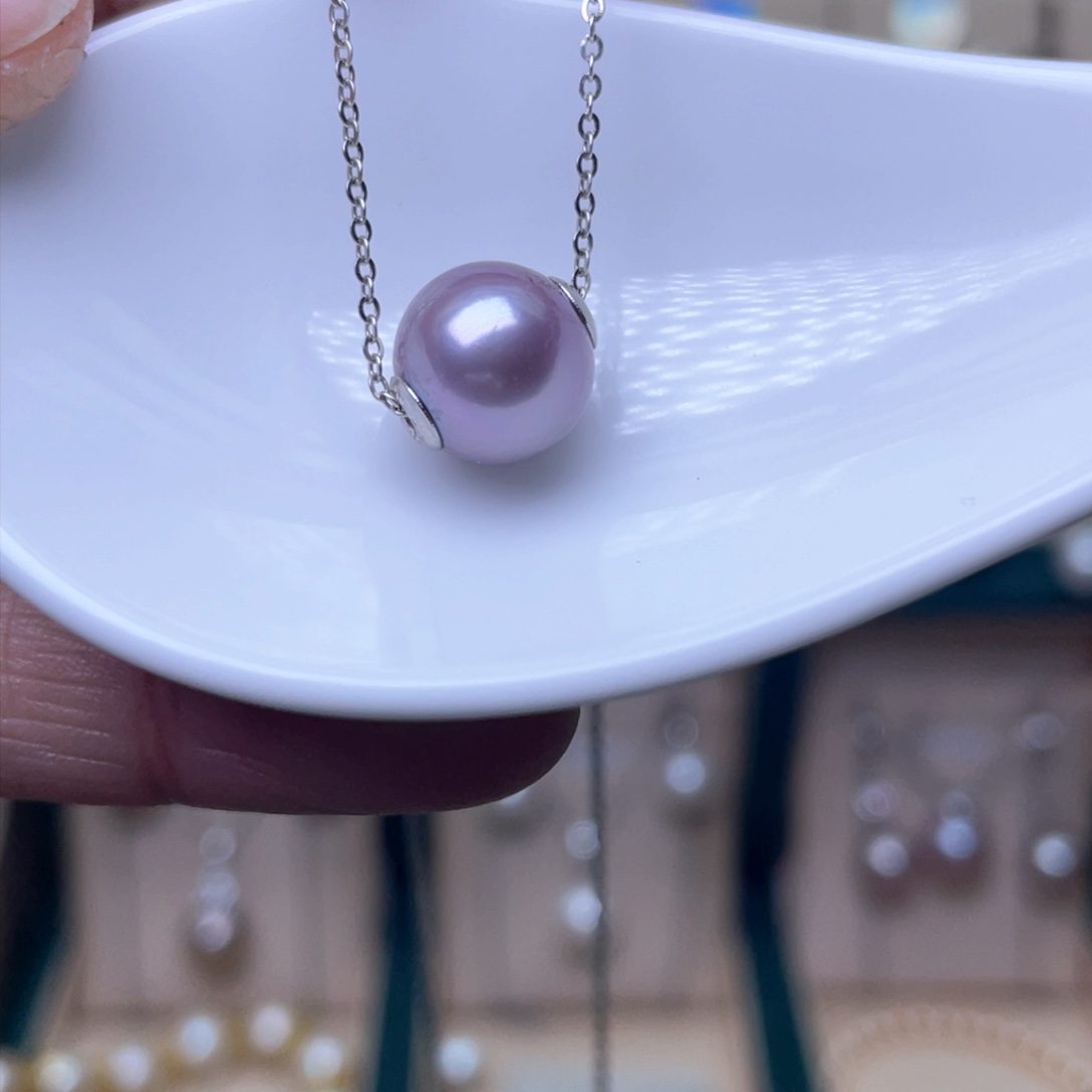淡水珍珠吊坠银S925镶嵌