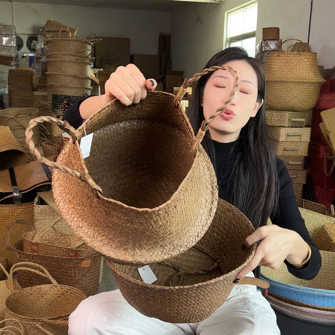 草编草编包/草编收纳盒带瑕疵