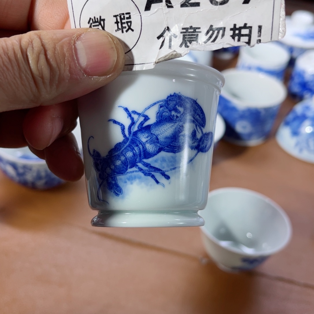 杯子全手工手绘的陶瓷