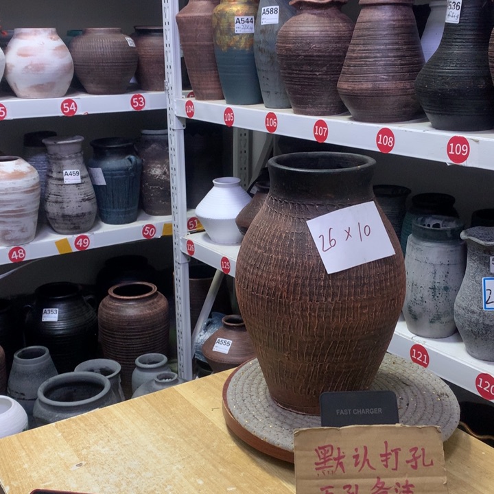 【闪购商品】红陶粗糙盆默认打孔高26口10