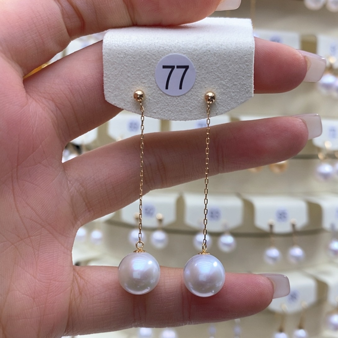 淡水珍珠耳饰18K金镶嵌