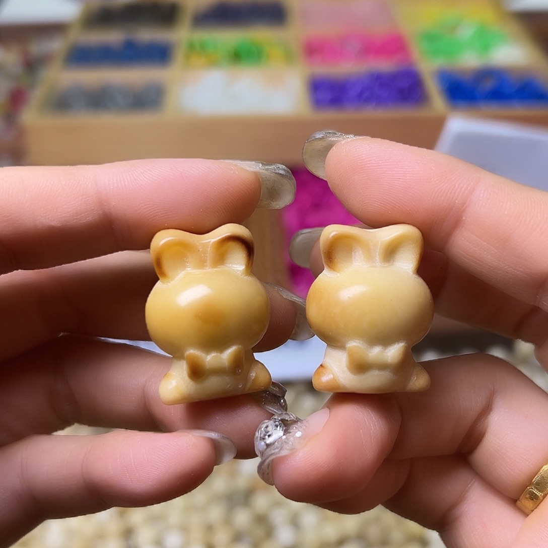 菩提根/象牙果手串炭烤兔子10颗