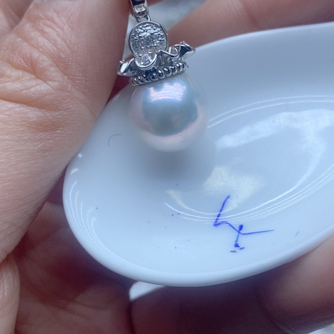 银S925镶嵌吊坠淡水珍珠