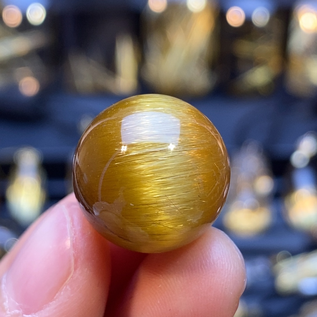 水晶珠宝半成品未镶嵌天然水晶发晶金发晶单珠散珠