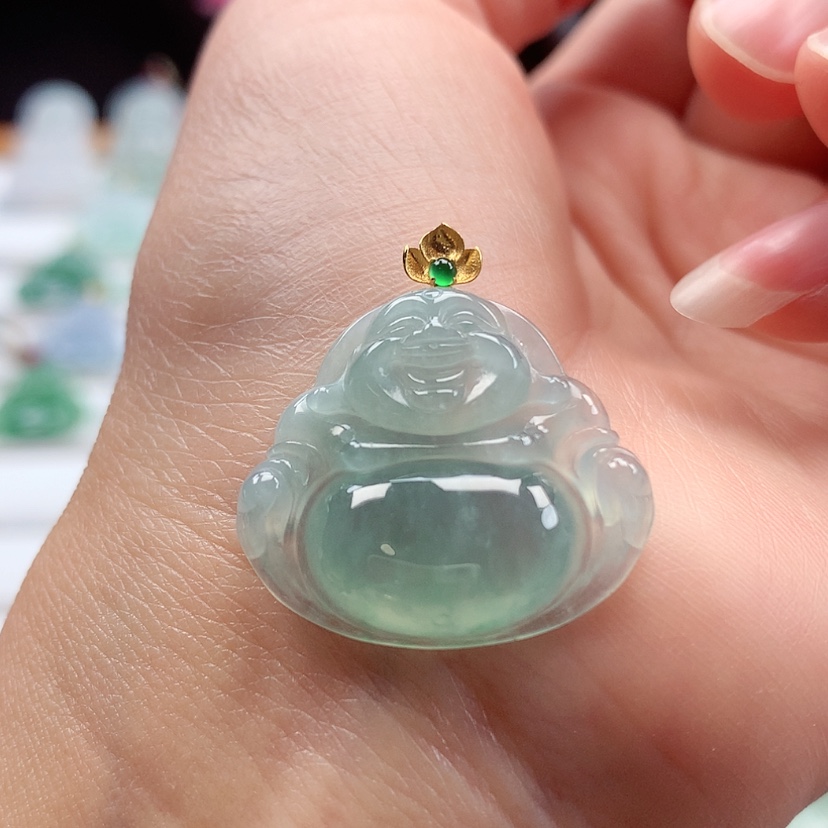 【闪购商品】翡翠吊坠(赠链)18K金镶嵌