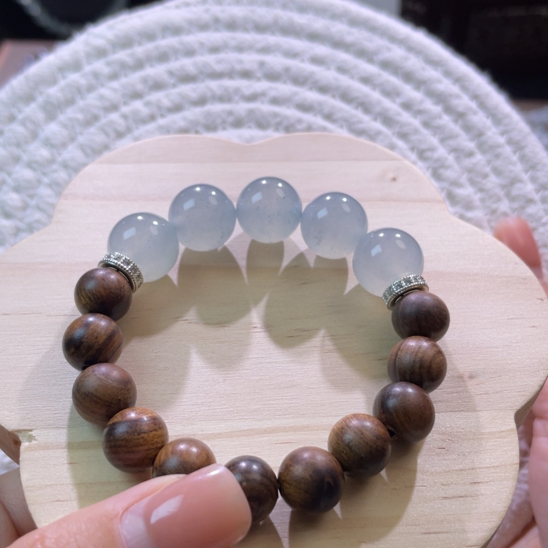 翡翠散珠天然缅a冰蓝半串卡13+