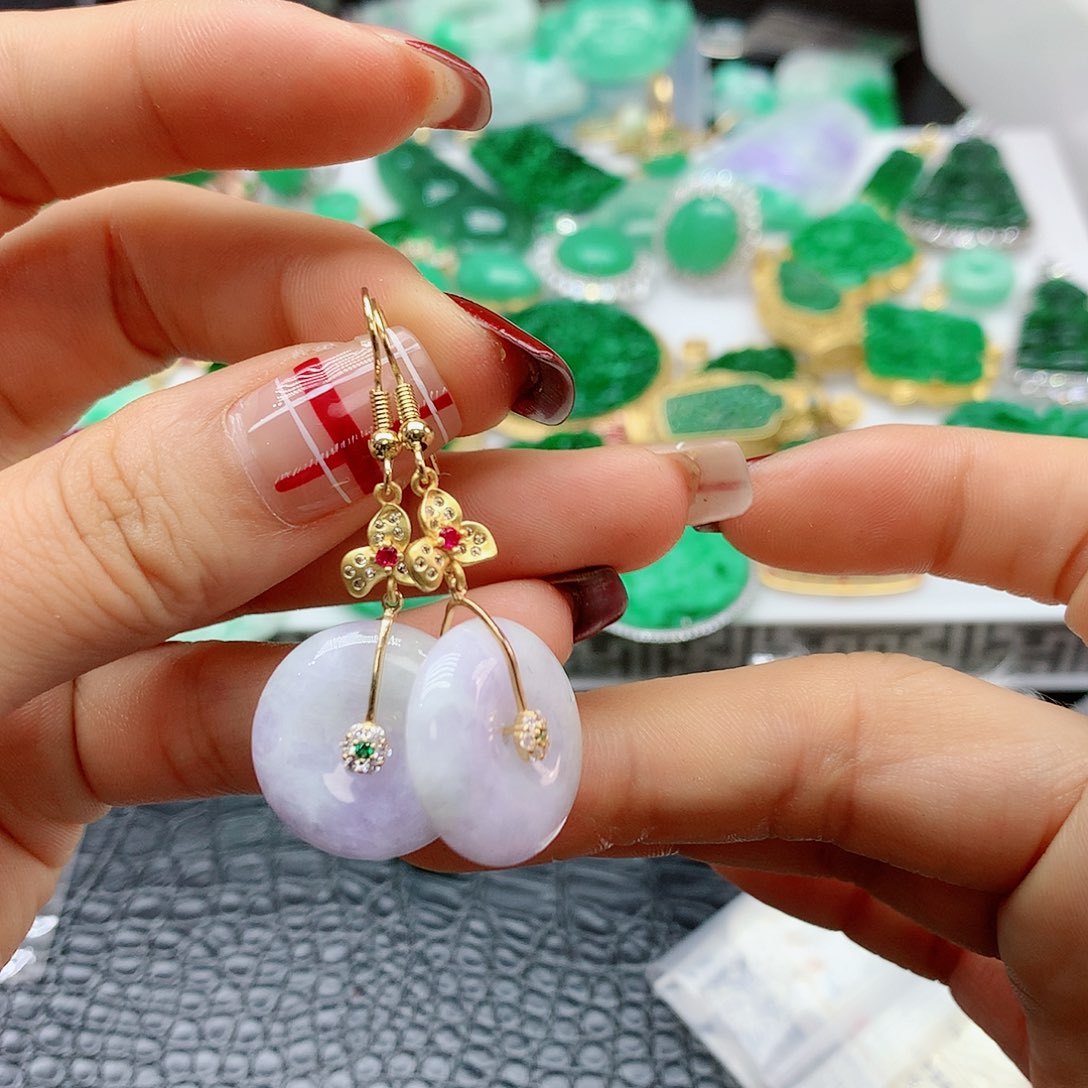 【闪购商品】翡翠耳饰未镶嵌，