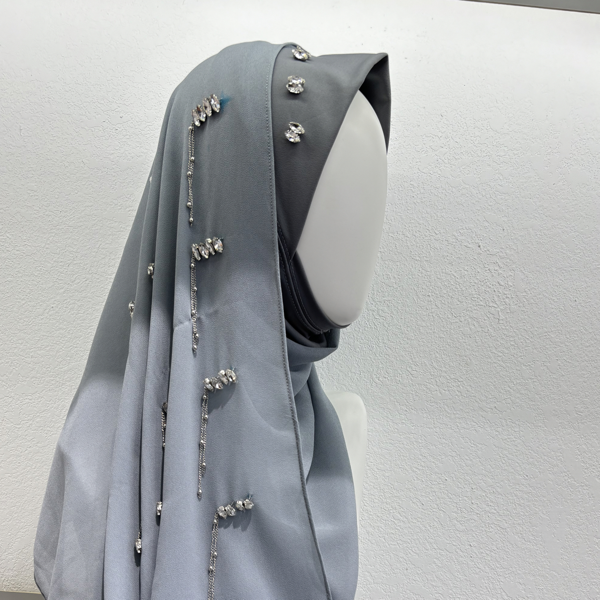 璀璨：重工雪纺绕巾时尚女士纯色休闲