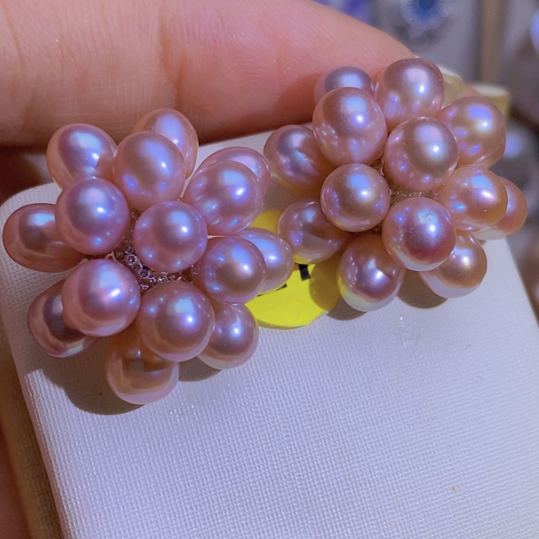 天然淡水珍珠银S925镶嵌淡水珍珠