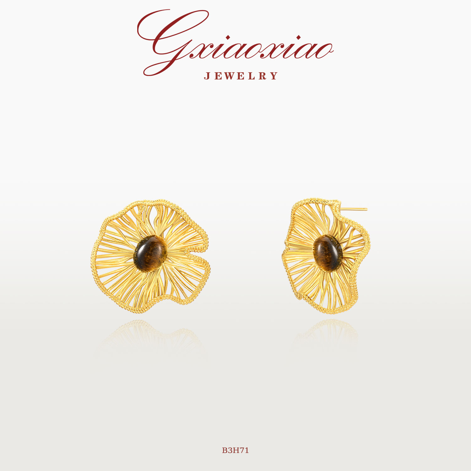 G XIAOXIAO 小众设计感精致高级百搭卷叶边耳环 B3H71