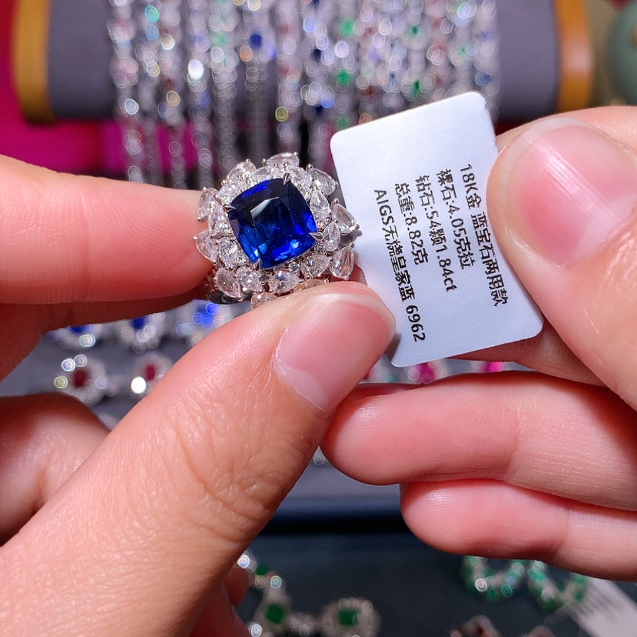 【闪购商品】蓝宝石戒指18K金镶嵌