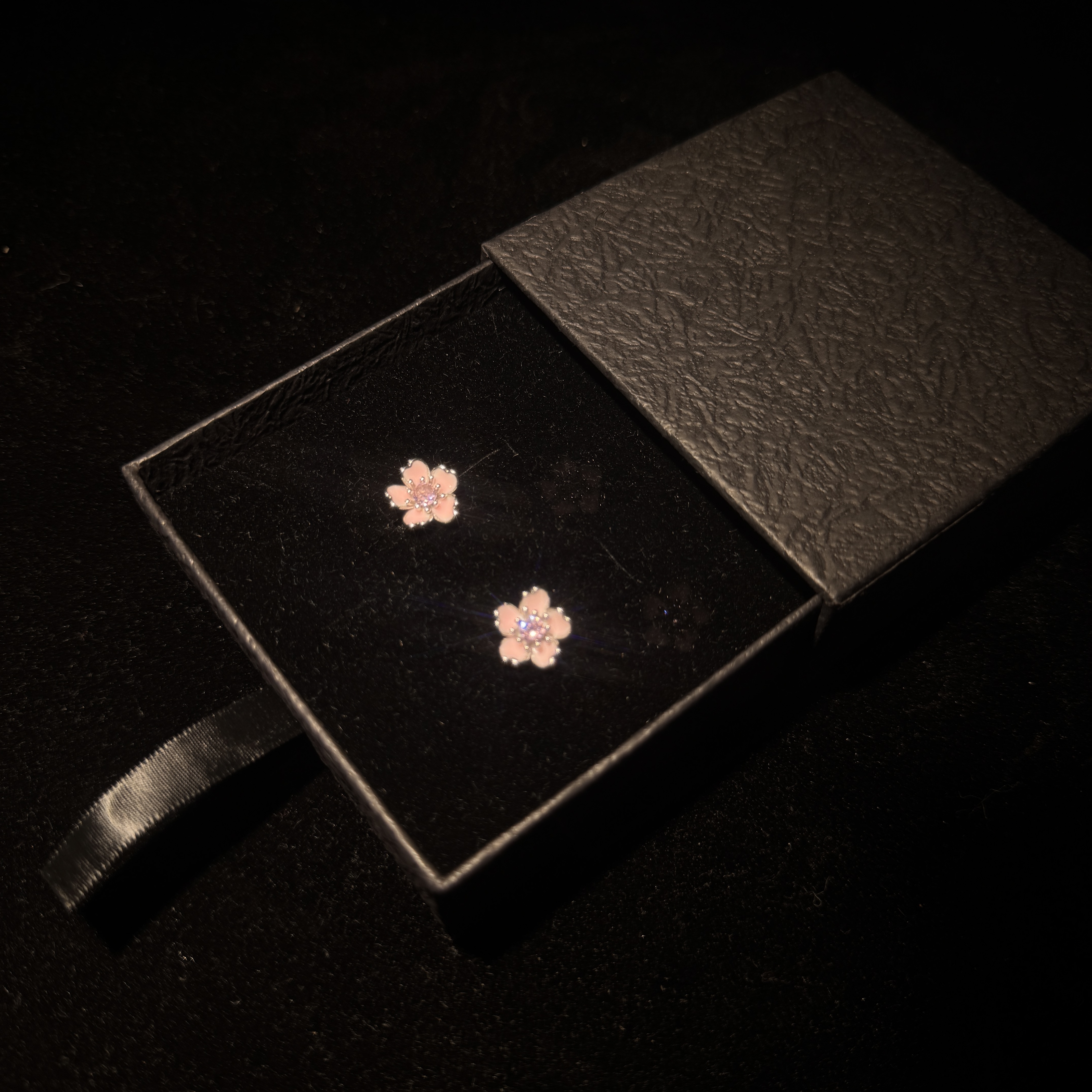 925银珐琅耳饰 S925银【三宝】樱花耳钉