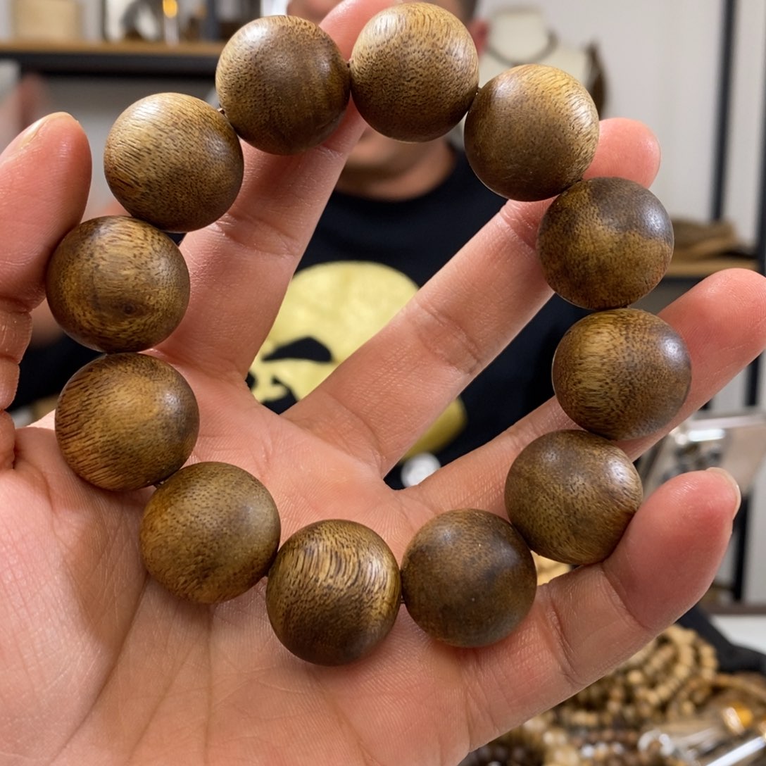 沉香手串奇楠沉香圆珠2.0单圈21克发一