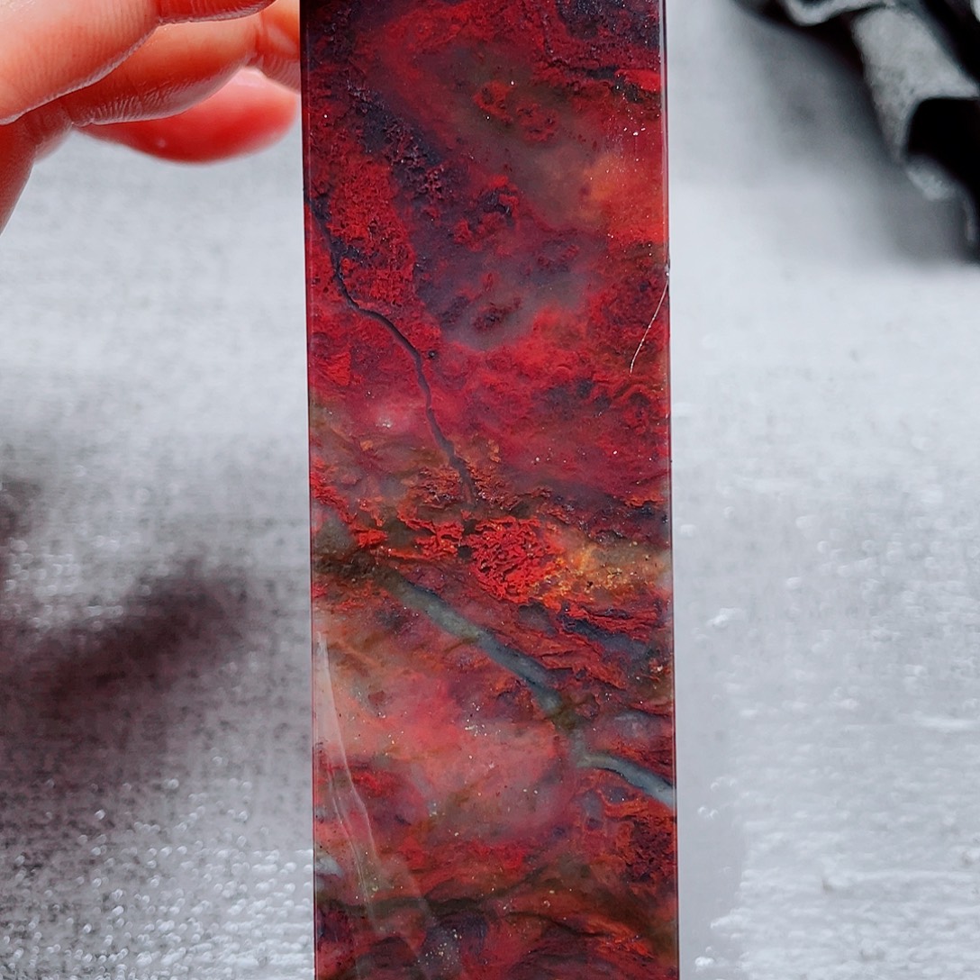 玉桂林鸡血玉印章镇尺10