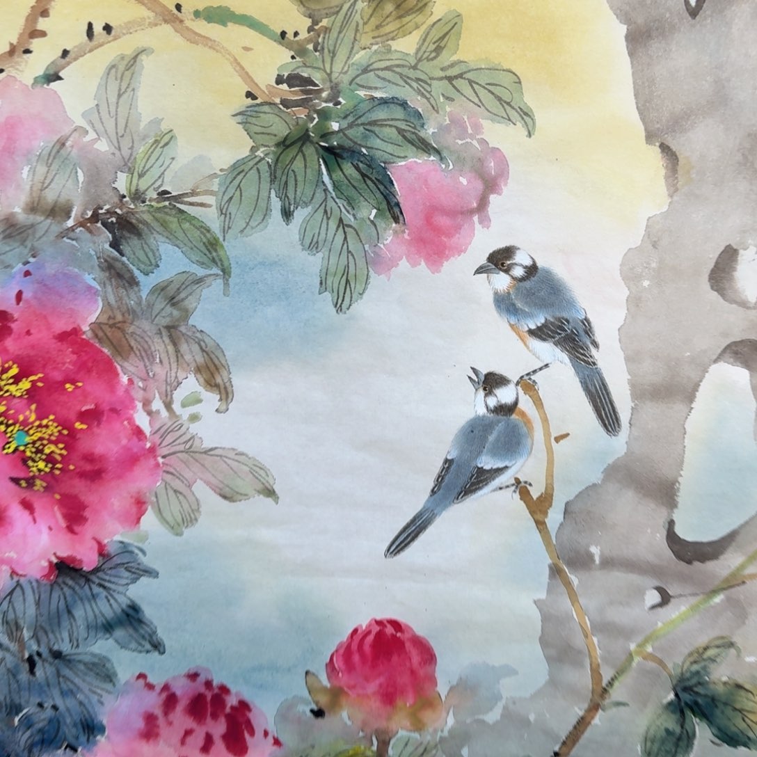 国画国画作品山水花鸟