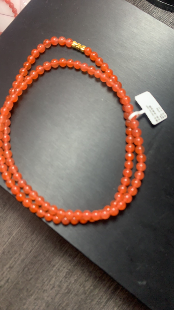 天然原矿南红6mm108多圈