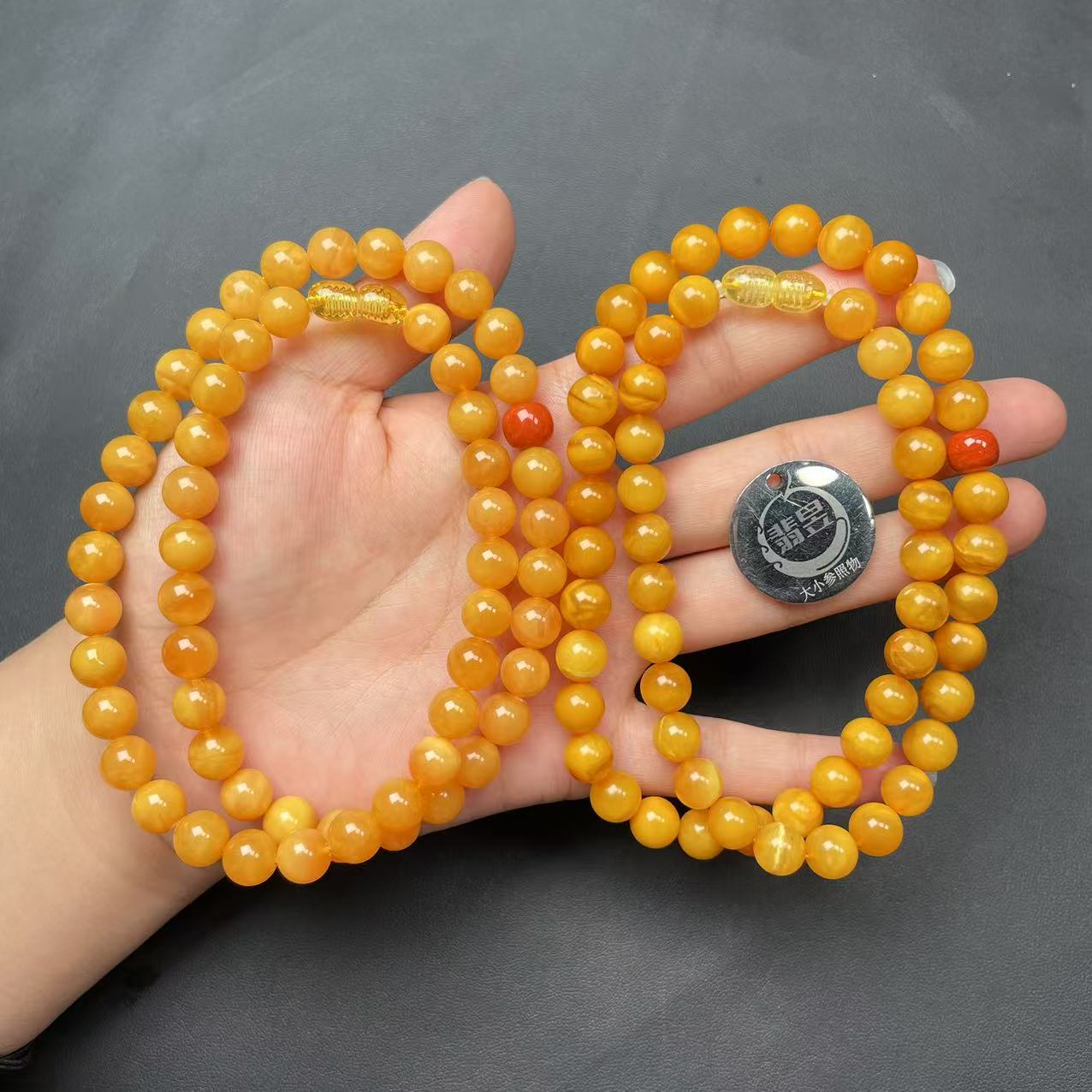 38763T06-3BH29-蜜蜡珠链颈饰/约9+/约48颗/-多样性发其一