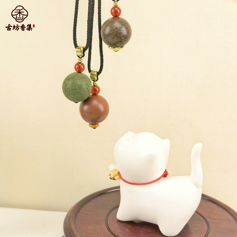 【新粉品鉴】药香木香花香 非遗古法合香珠古法手工合香珠单珠项链