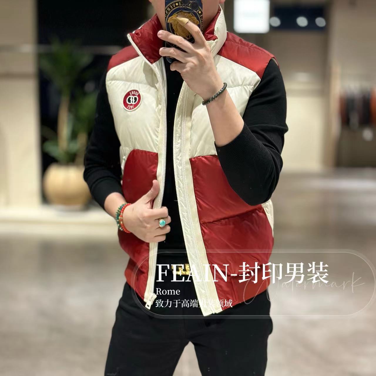 【雷迪凯奇】高端定制手工拼色撞色羽绒马甲5269