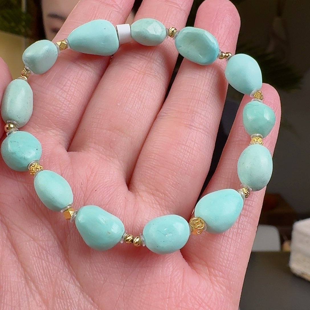 绿松石珠宝奇石18K金镶嵌