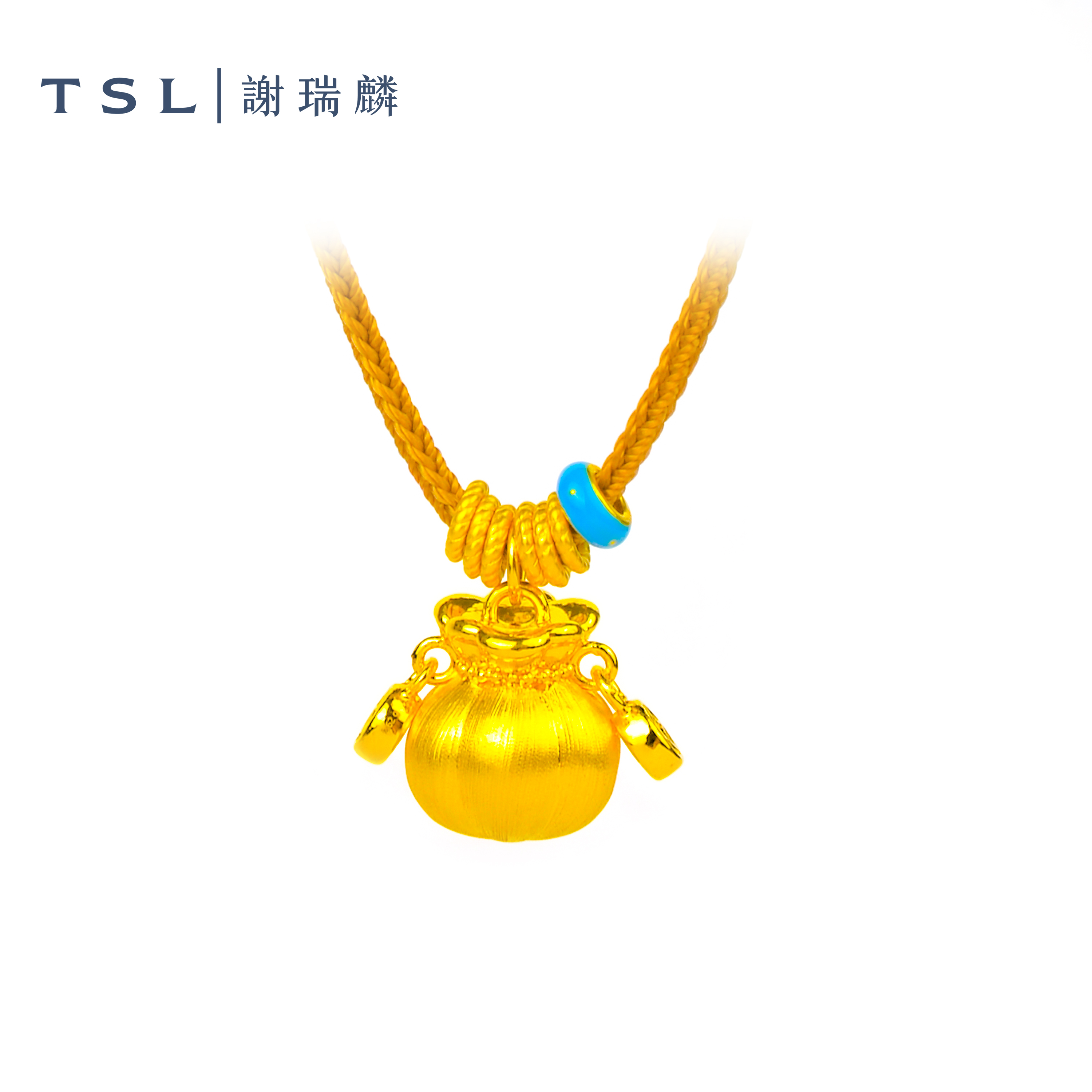 TSL/谢瑞麟足金万柿如意金吊坠5D生日礼物新年惊喜送女友
