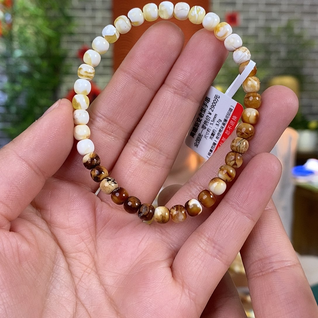 琥珀裸石未镶嵌蜜蜡手串5.5mm