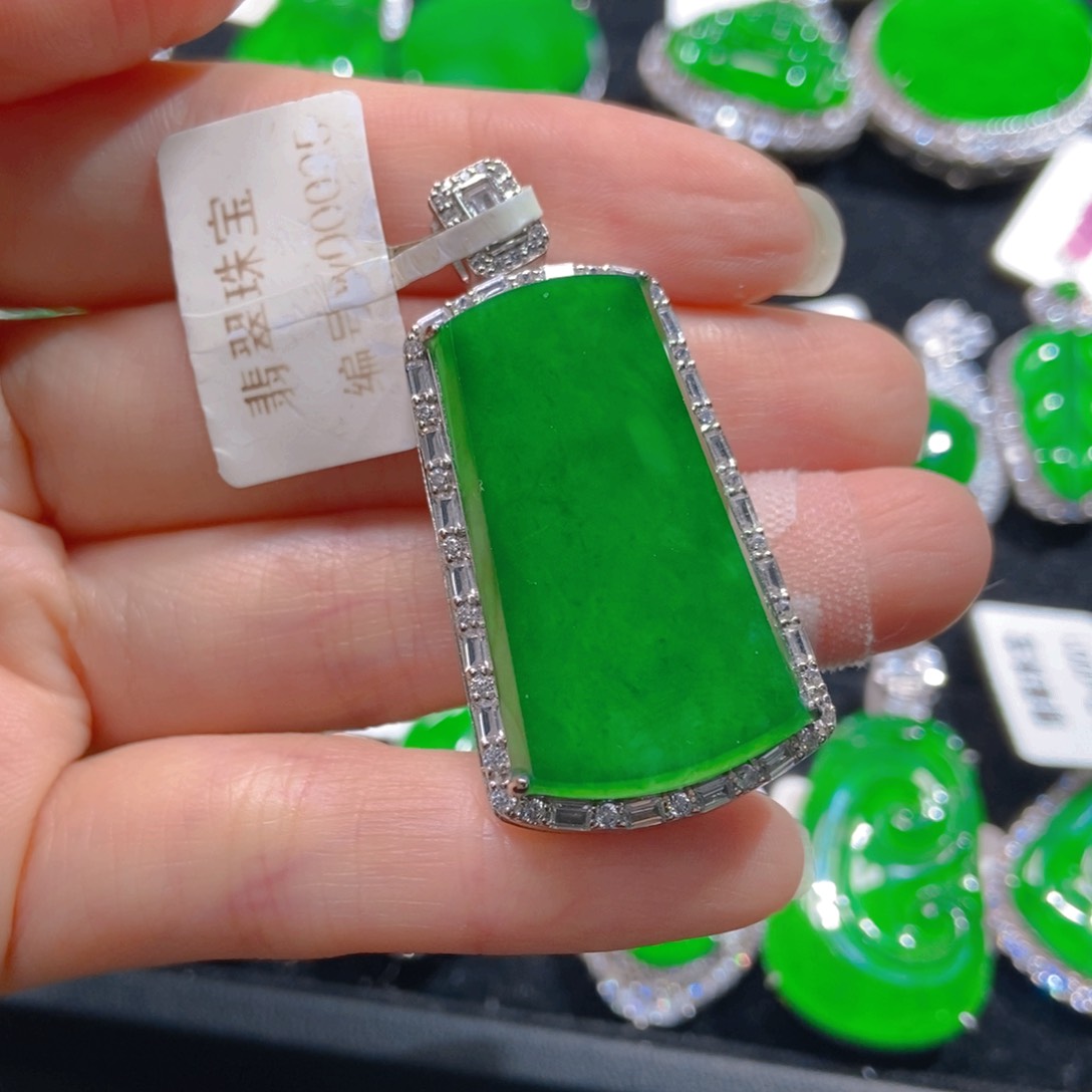 翡翠吊坠(不含链)银S925镶嵌