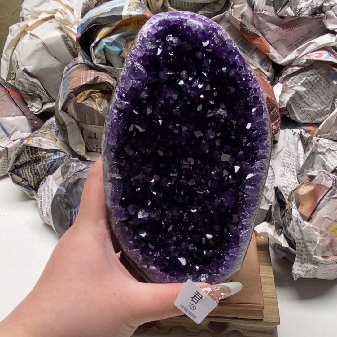 食***包紫晶大型摆件（非配饰）未镶嵌