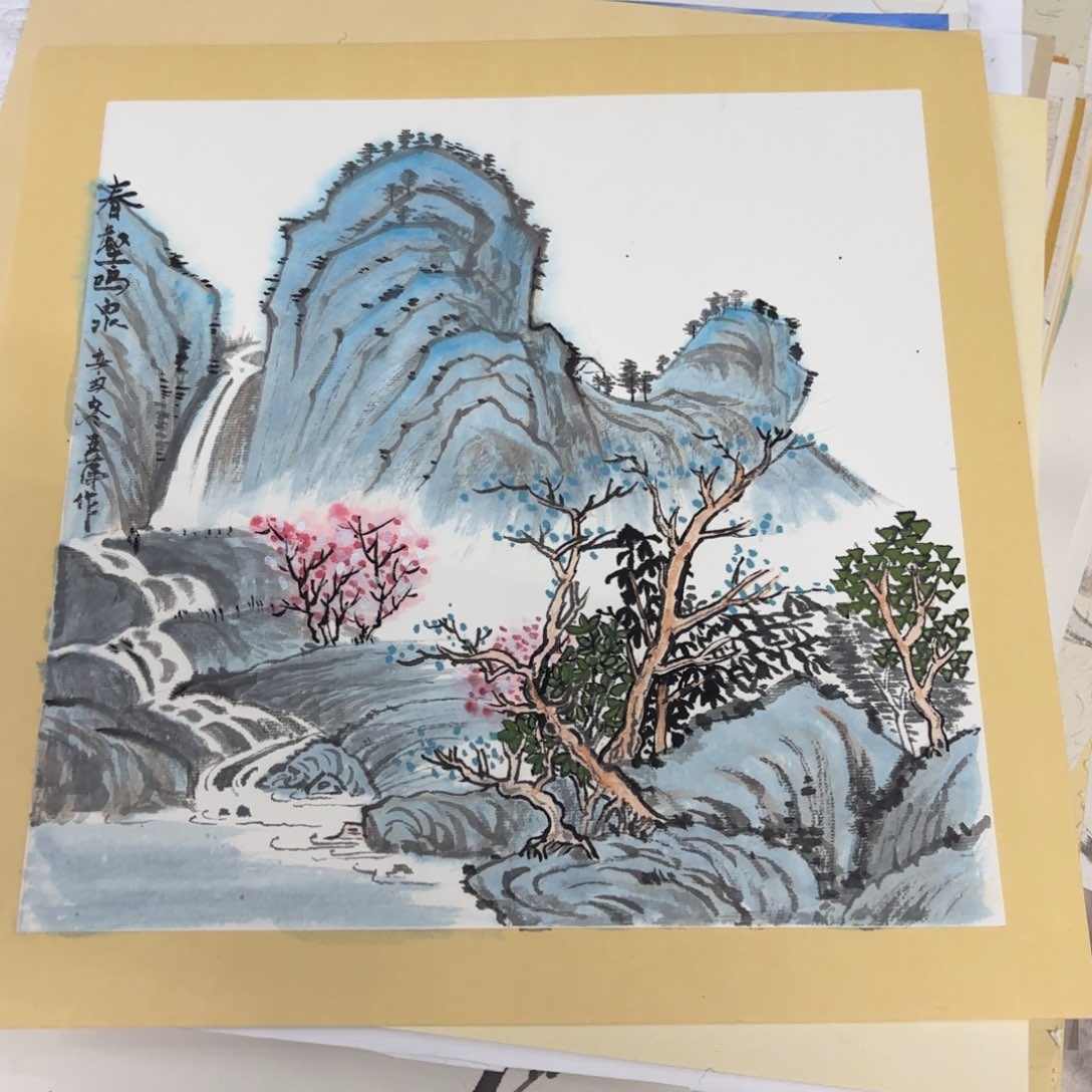 国画绘画作品卡纸