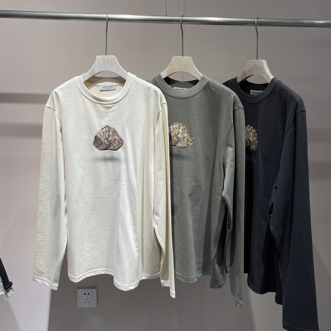 有尾新款｜石头纹3D印花长袖T12250305