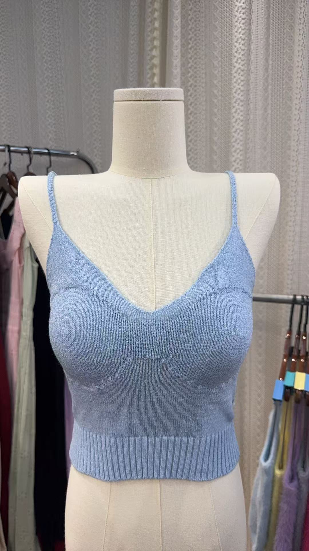 【ASKYO】自家原创性感火辣时尚吊带背心带胸垫美背