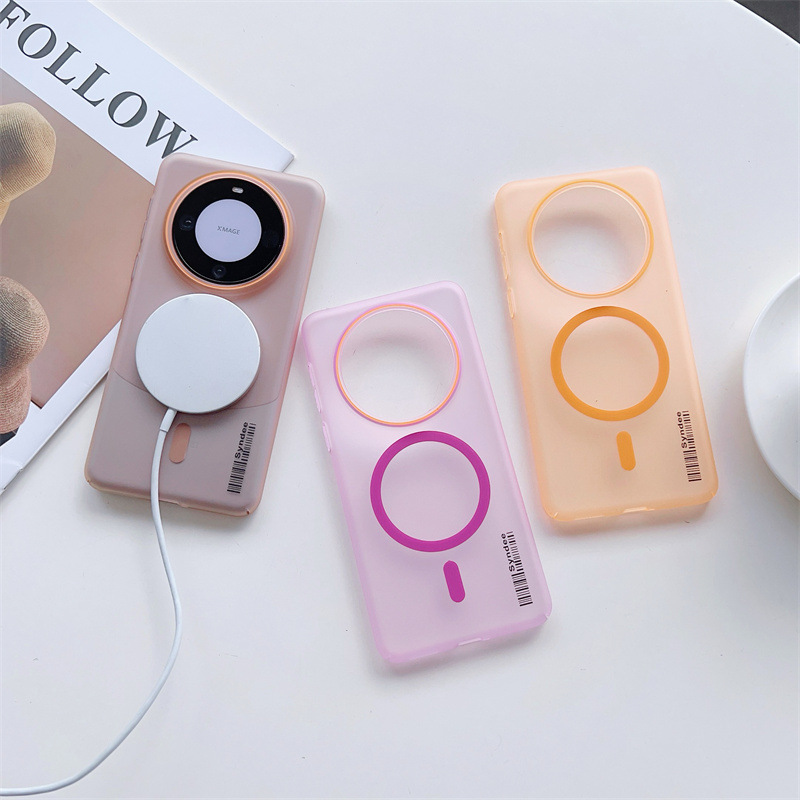 华为mate60pro+手机壳60透明磁吸充电肤感磨砂MATE60PRO男女款薄