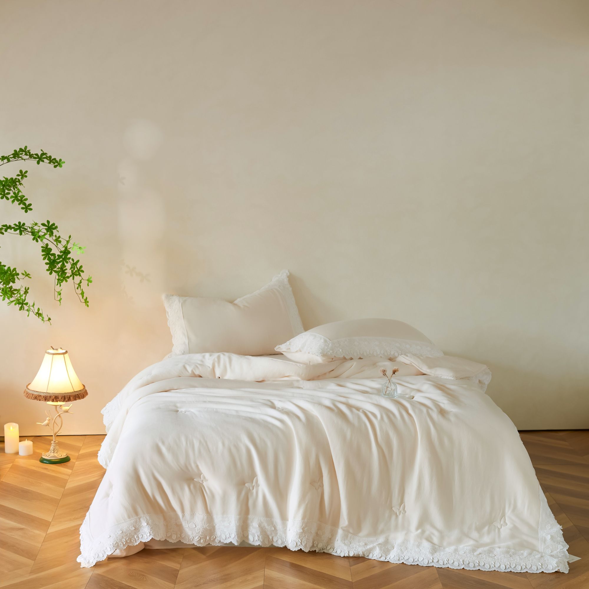 高温酵素水洗Layla法式仙女被  蕾丝花边懒人被 