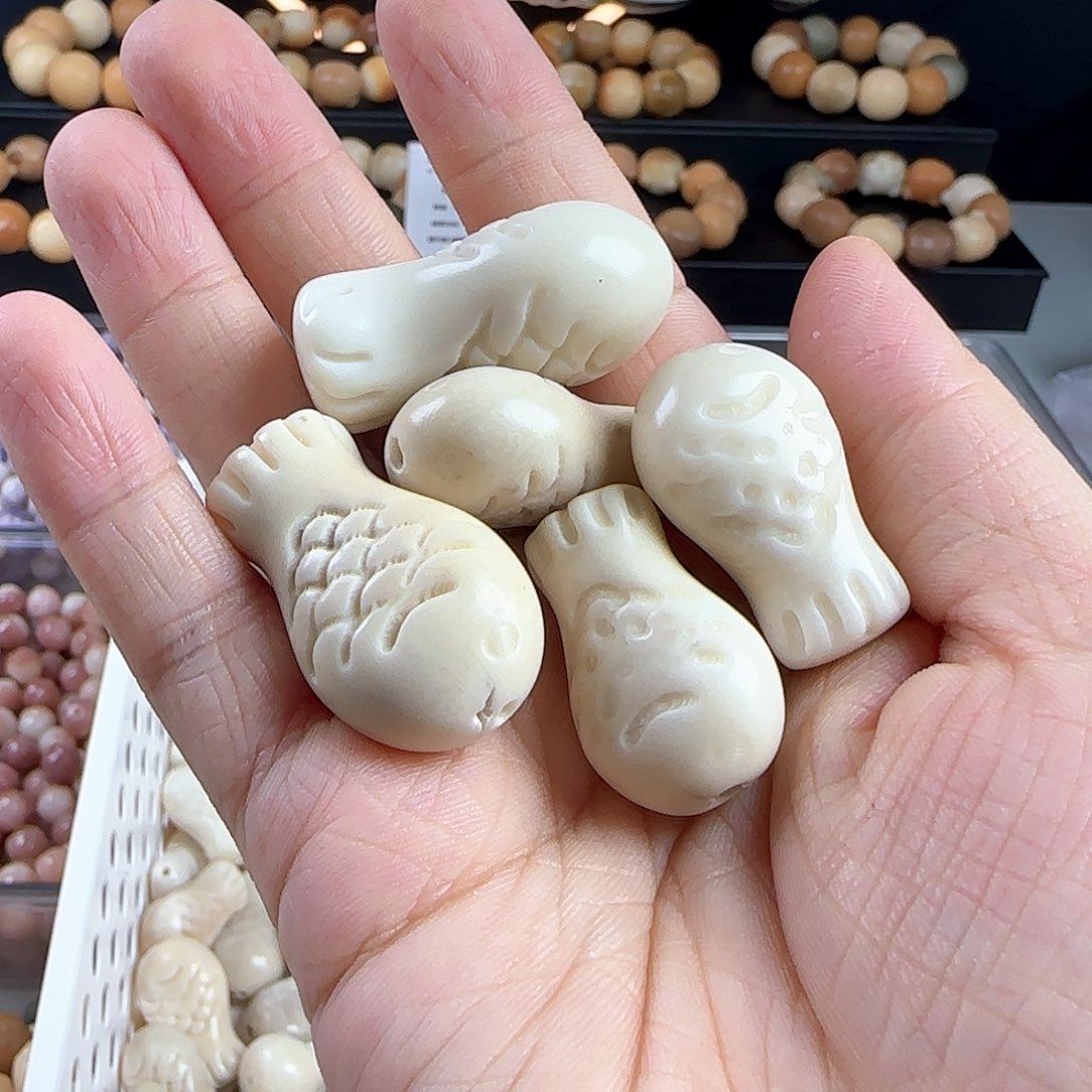 菩提根/象牙果手串瑕疵牙果鱼5颗不挑瑕疵介意勿拍