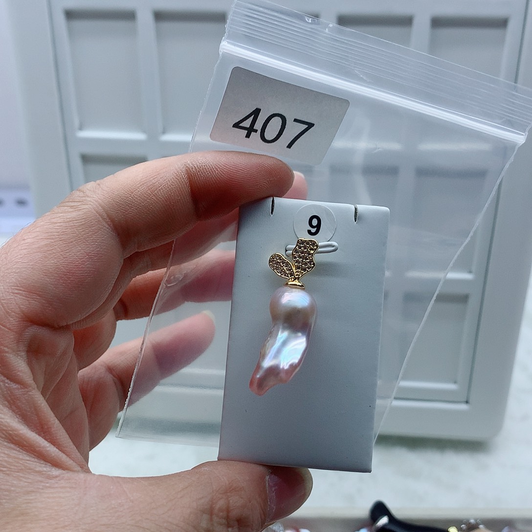 合金吊坠(不含链)淡水珍珠