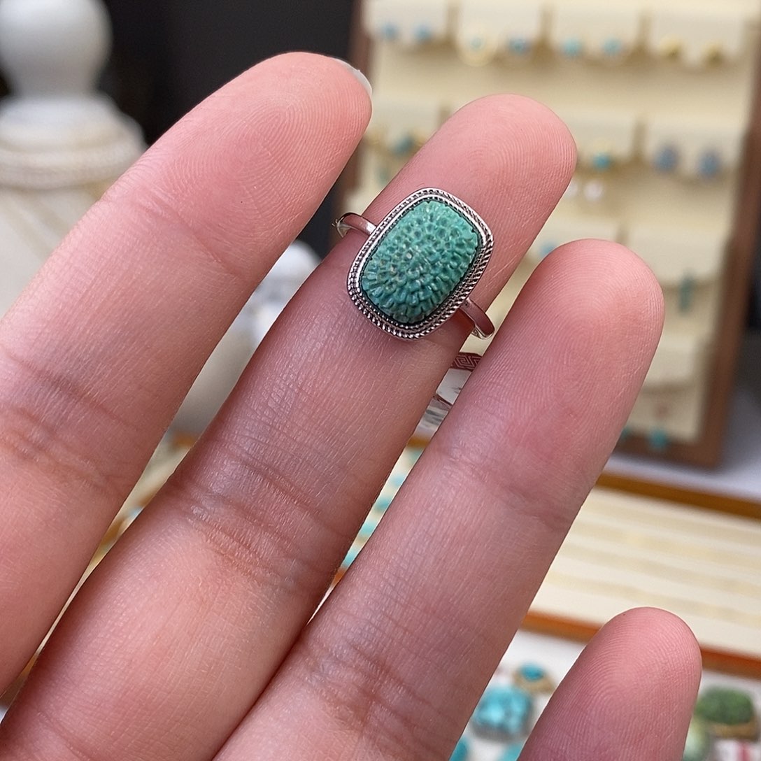 绿松石戒指银S925镶嵌