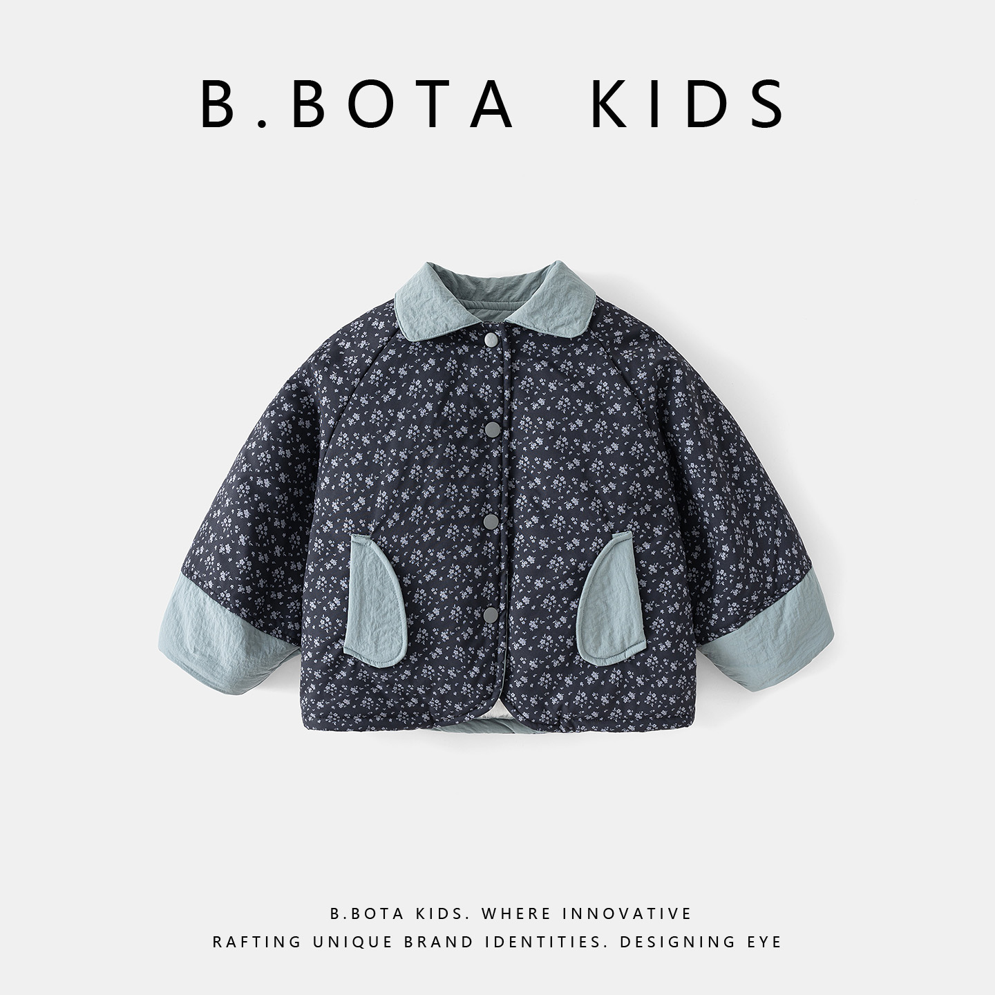 〖姐姐家〗2025冬款儿童碎花拼色加厚外套-26028