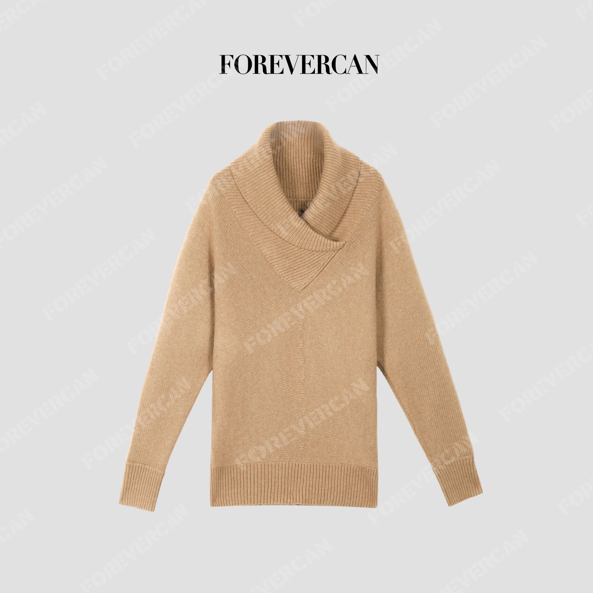 FOREVERCAN“米拉贝尔”青果领蝙蝠袖针织毛衣连衣裙 MY4790
